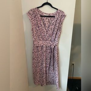 Pink Floral Max Studio Wrap Dress with Pockets
